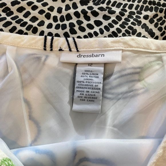 Dressbarn size 12 Linen Rayon Embroidered Floral A line Business Casual Skirt - Picture 3 of 8
